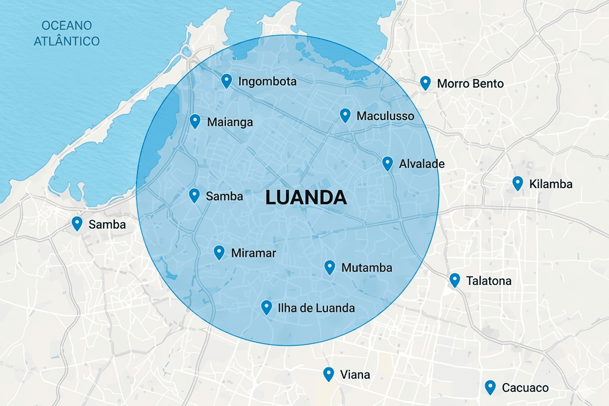Mapa de cobertura — Luanda